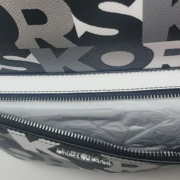 New! Michael Kors Cooper MK Signature Black Multi Commuter Backpack - Picture 3 of 9